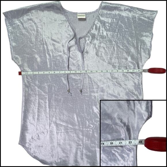 Delicate Treasures Intimates Lavender Shimmery Satin Nightie Night Gown Large - Picture 9 of 10